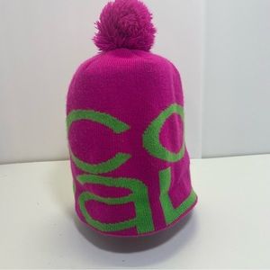 Coal Headwear Beanie Spellout Logo Pink Green Unisex